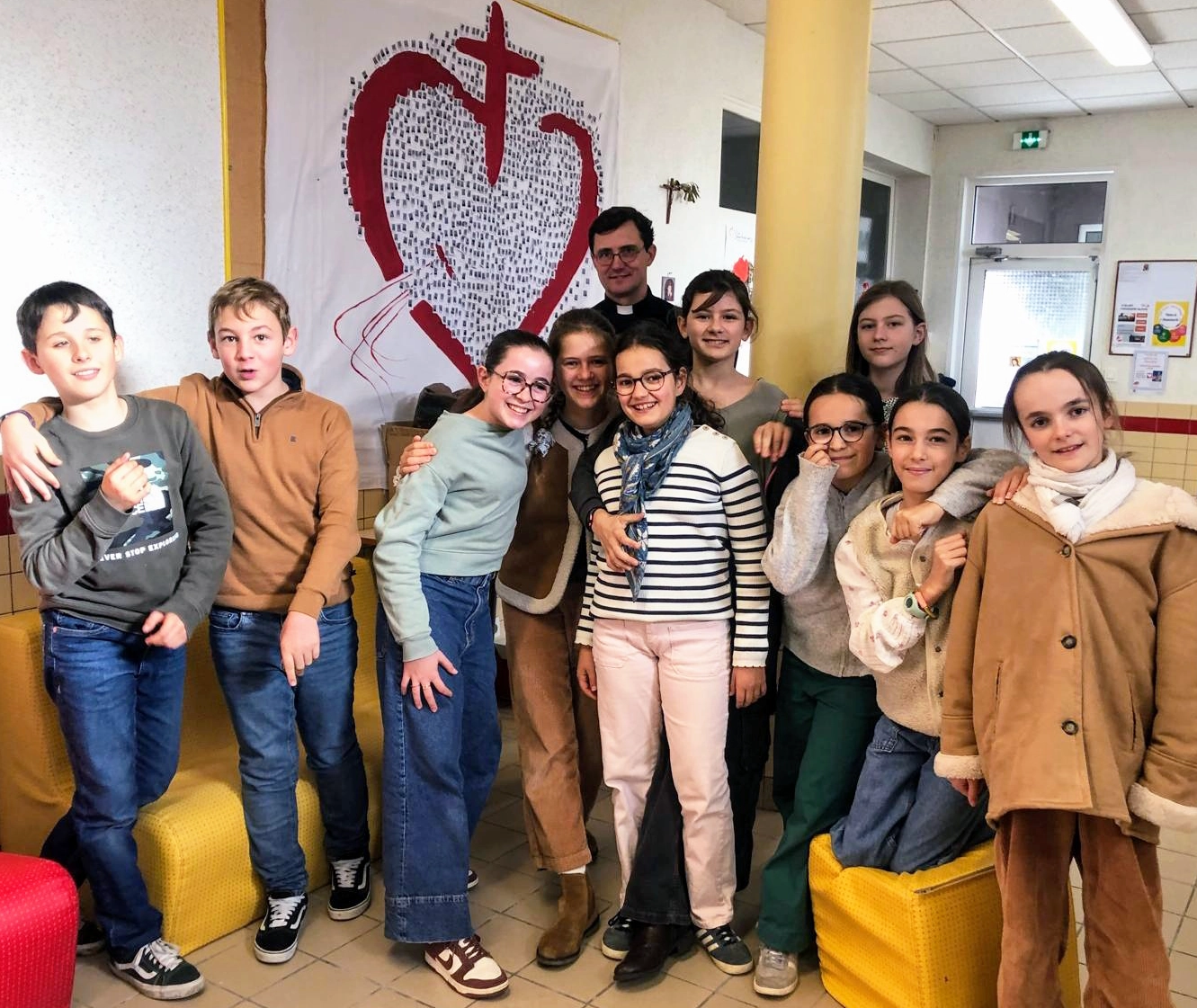 Groupe d'élèves en formation humaine, collège Sacré-Coeur de Vannes